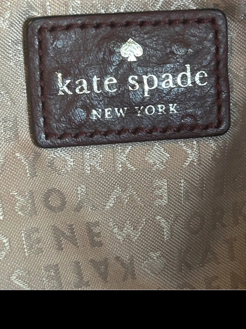 kate spade Deep Burgundy Leather Tote with Gold Plaque